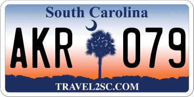 SC license plate AKR079
