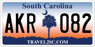 SC license plate AKR082