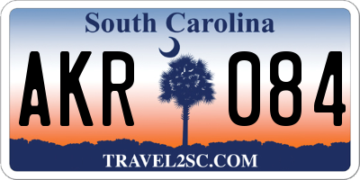 SC license plate AKR084