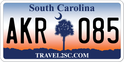 SC license plate AKR085
