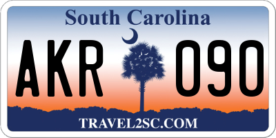SC license plate AKR090