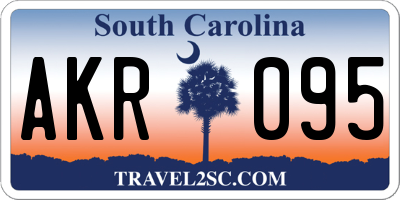 SC license plate AKR095