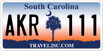 SC license plate AKR111