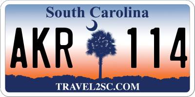 SC license plate AKR114
