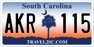 SC license plate AKR115