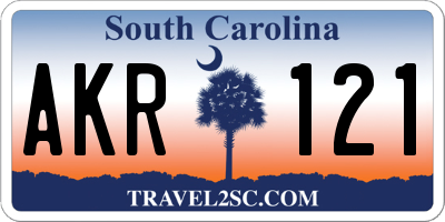 SC license plate AKR121