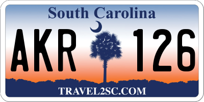 SC license plate AKR126