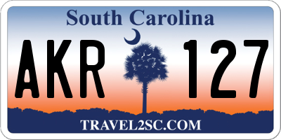 SC license plate AKR127