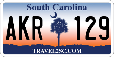 SC license plate AKR129