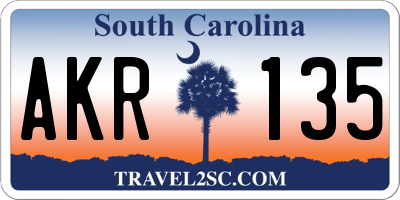 SC license plate AKR135