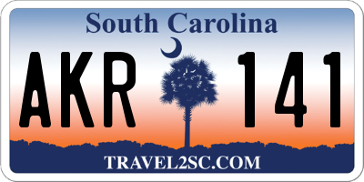 SC license plate AKR141