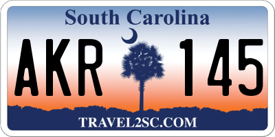 SC license plate AKR145
