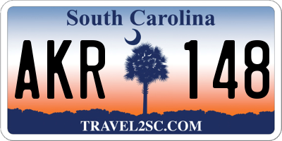 SC license plate AKR148