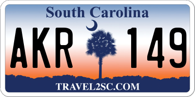 SC license plate AKR149