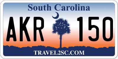 SC license plate AKR150