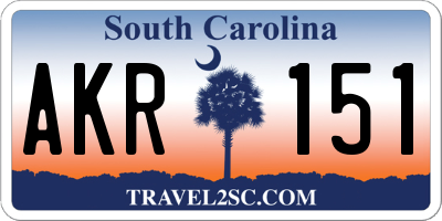 SC license plate AKR151