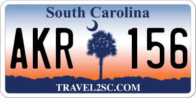 SC license plate AKR156