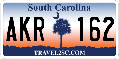SC license plate AKR162