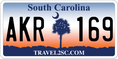 SC license plate AKR169