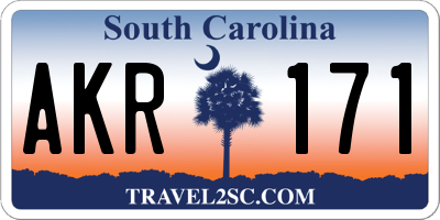 SC license plate AKR171