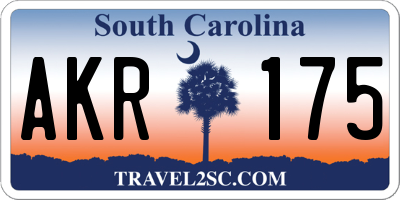 SC license plate AKR175