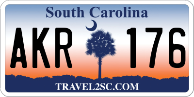 SC license plate AKR176