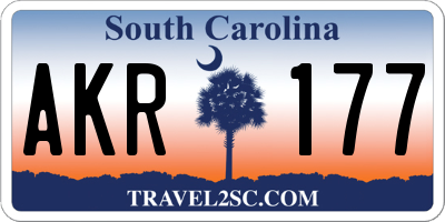 SC license plate AKR177
