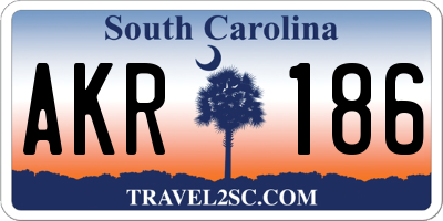 SC license plate AKR186