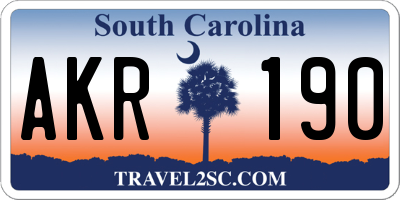 SC license plate AKR190