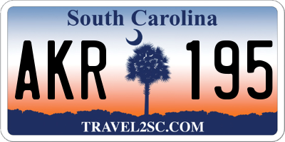 SC license plate AKR195