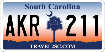 SC license plate AKR211