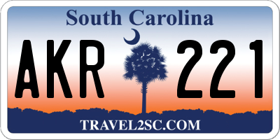 SC license plate AKR221