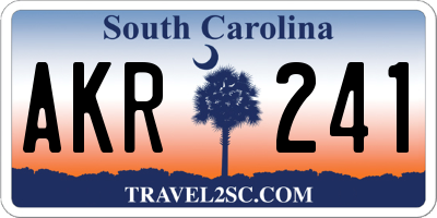 SC license plate AKR241