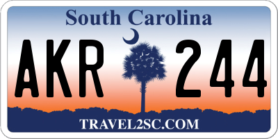 SC license plate AKR244