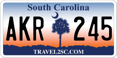SC license plate AKR245