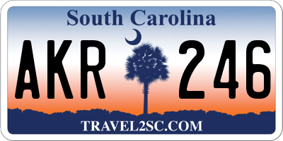 SC license plate AKR246