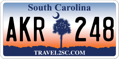 SC license plate AKR248