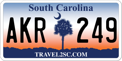 SC license plate AKR249