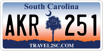 SC license plate AKR251