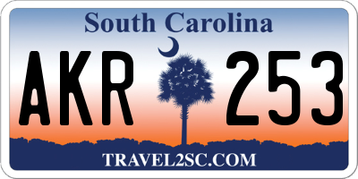 SC license plate AKR253
