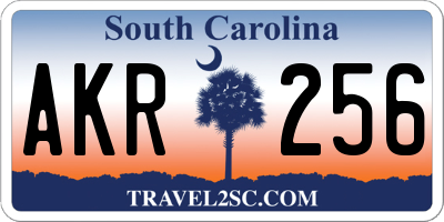 SC license plate AKR256