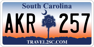 SC license plate AKR257