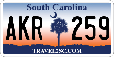 SC license plate AKR259