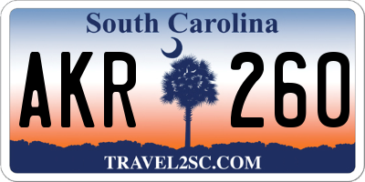 SC license plate AKR260
