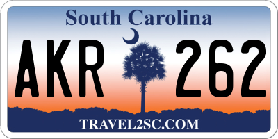SC license plate AKR262