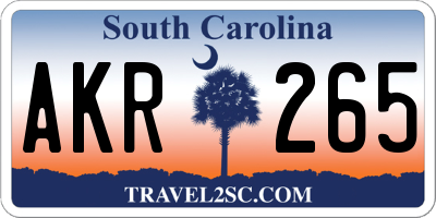 SC license plate AKR265