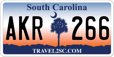 SC license plate AKR266