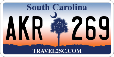 SC license plate AKR269