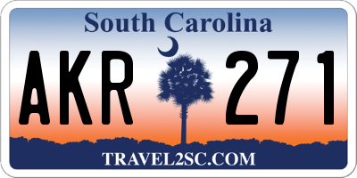 SC license plate AKR271