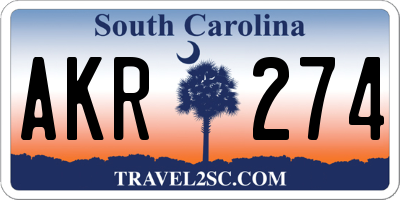 SC license plate AKR274